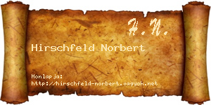 Hirschfeld Norbert névjegykártya