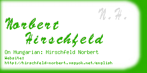 norbert hirschfeld business card